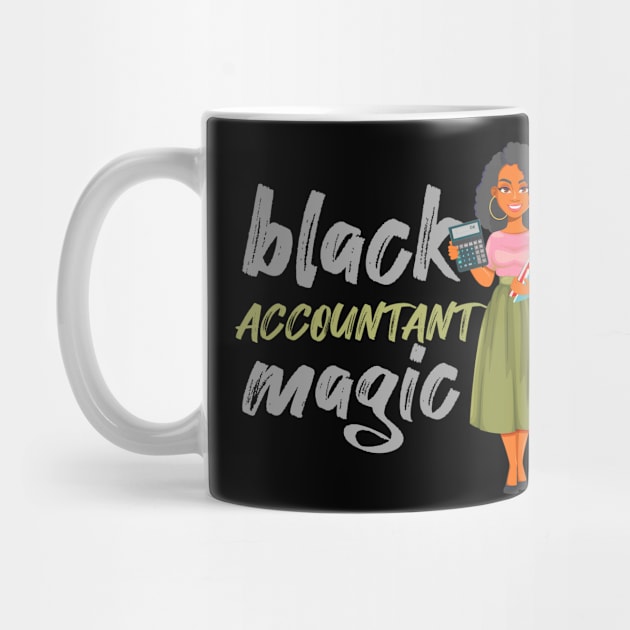 Black Accountant magic  Accounting tax season numbers by Caskara